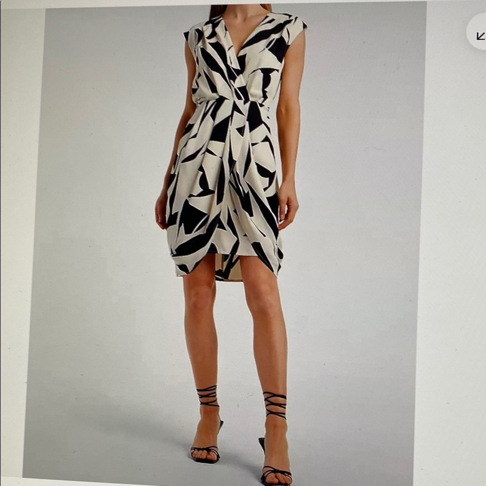 Express Abstract Print Draped Sheath Dress size S